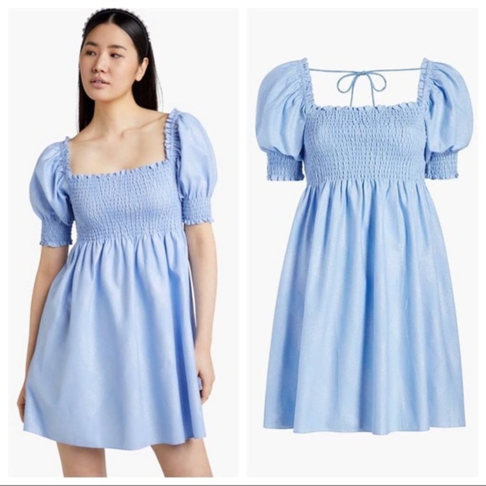 Hill House Athena Nap Dress in Blue Glitter Check